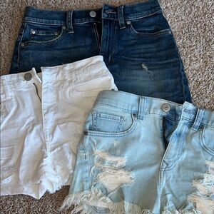 Stylish Women's Denim Shorts - Blue, White, Light Blue 3 pair size 2